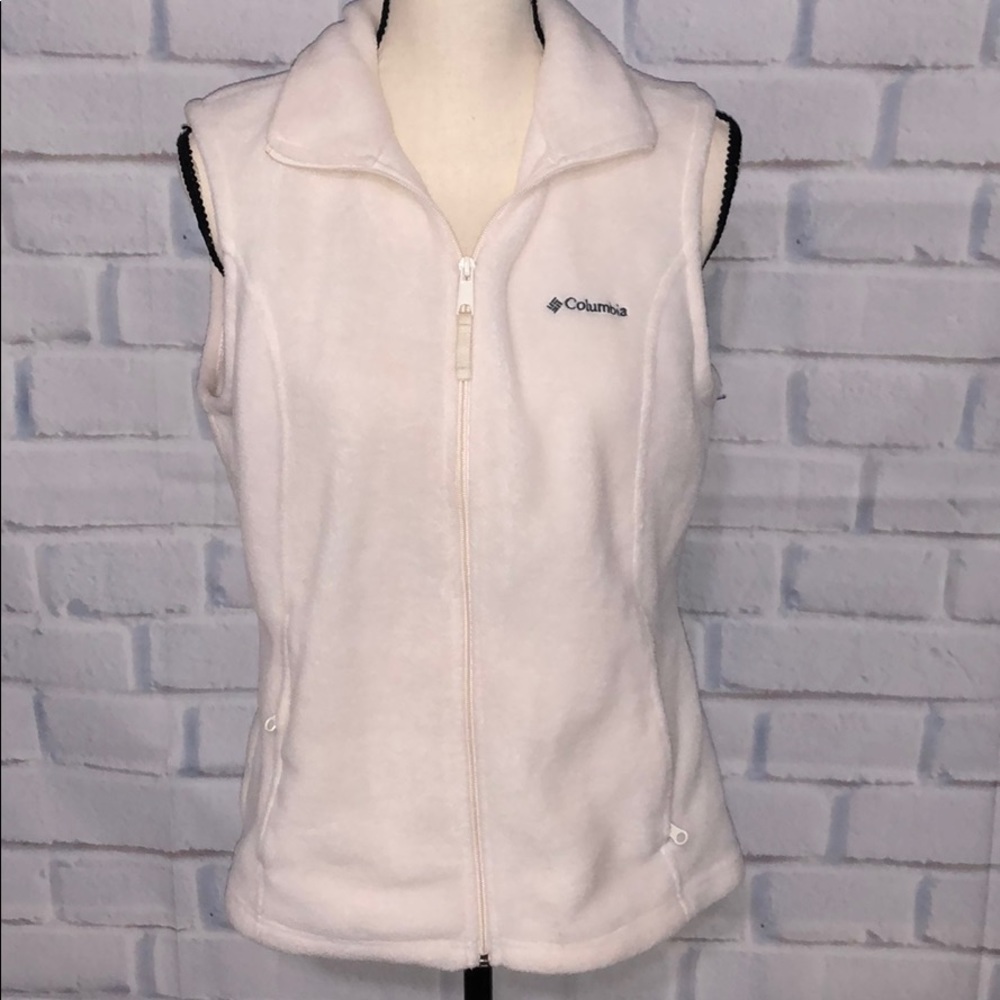 Cream Columbia light fleece vest size M